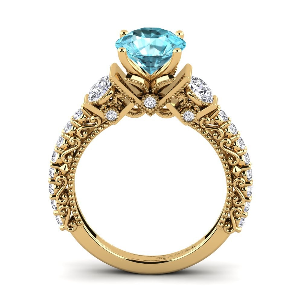 Blue Zircon Engagement Ring Marquita
