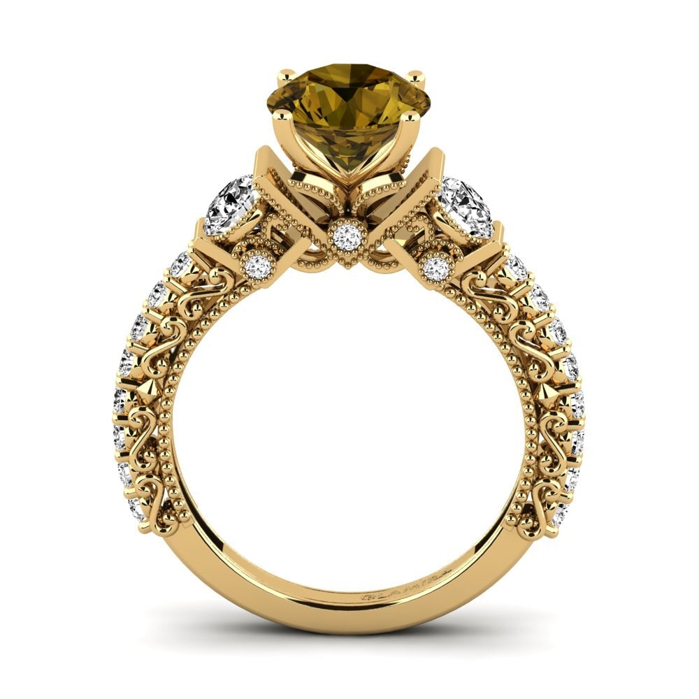 Circón Marrón Anillo de compromiso Marquita