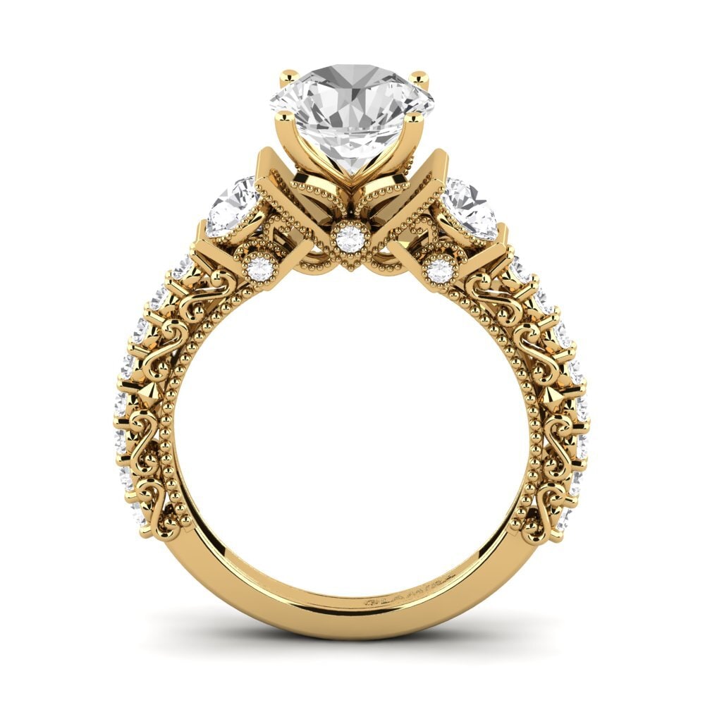 Zafiro blanco Anillo de compromiso Marquita