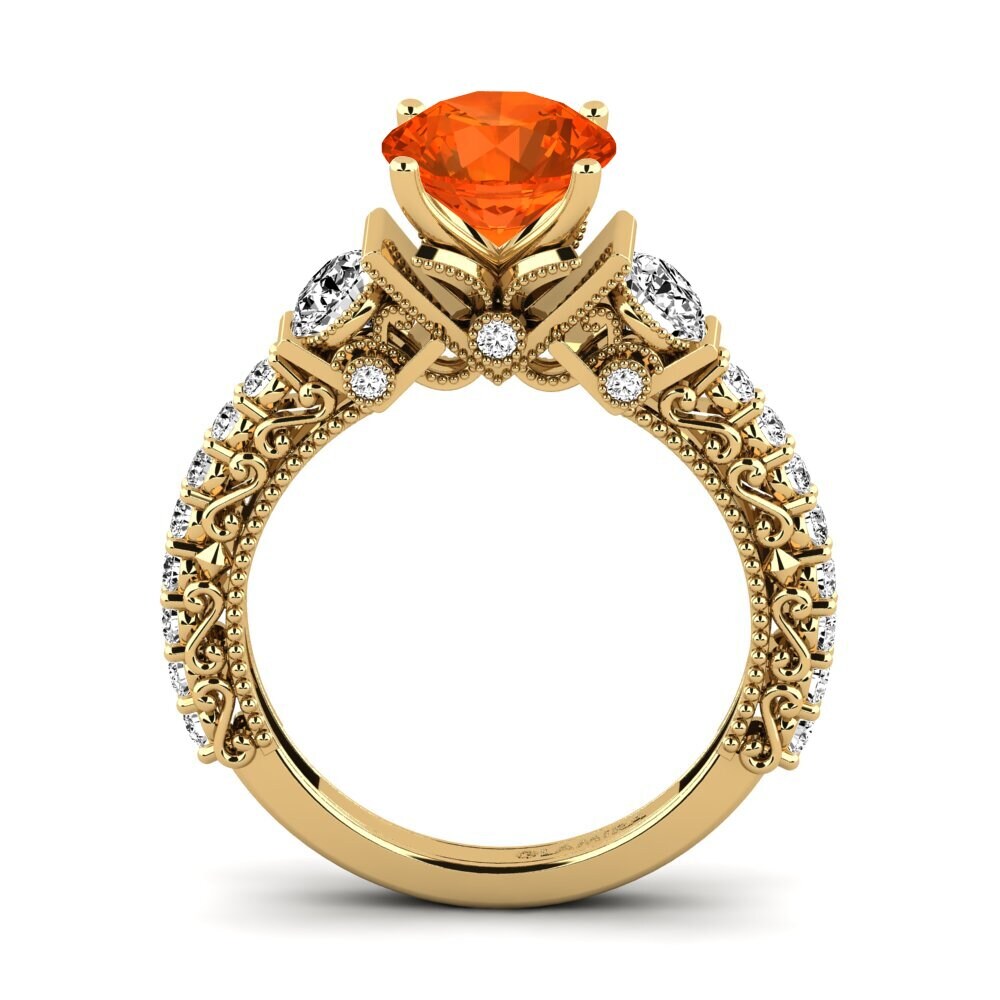 Ópalo Fuego Anillo de compromiso Marquita
