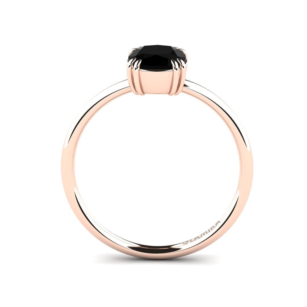 14ct Rose Gold Black Onyx Engagement Ring Vaisselle