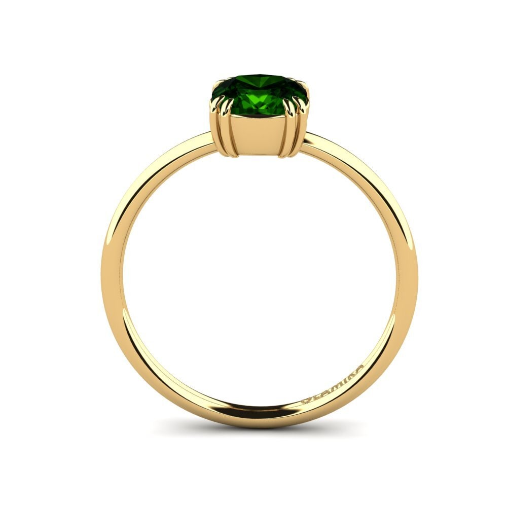 14ct Yellow Gold Green Tourmaline Engagement Ring Vaisselle