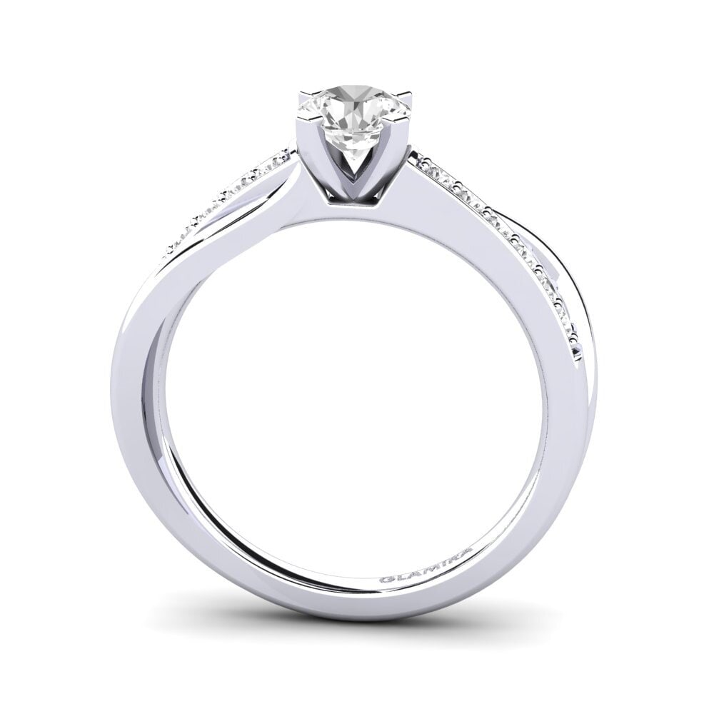 Anello Fidanzamento Donna Argentium 935 Con Zaffiro Bianco Simulato Taglio Cuscino 5 Ct - Meera Jewelers, Fatto A Mano