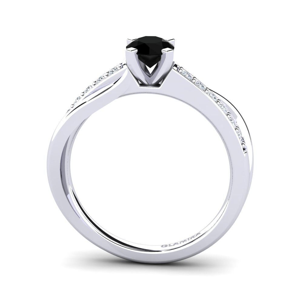 Black Onyx Engagement Ring Viviette