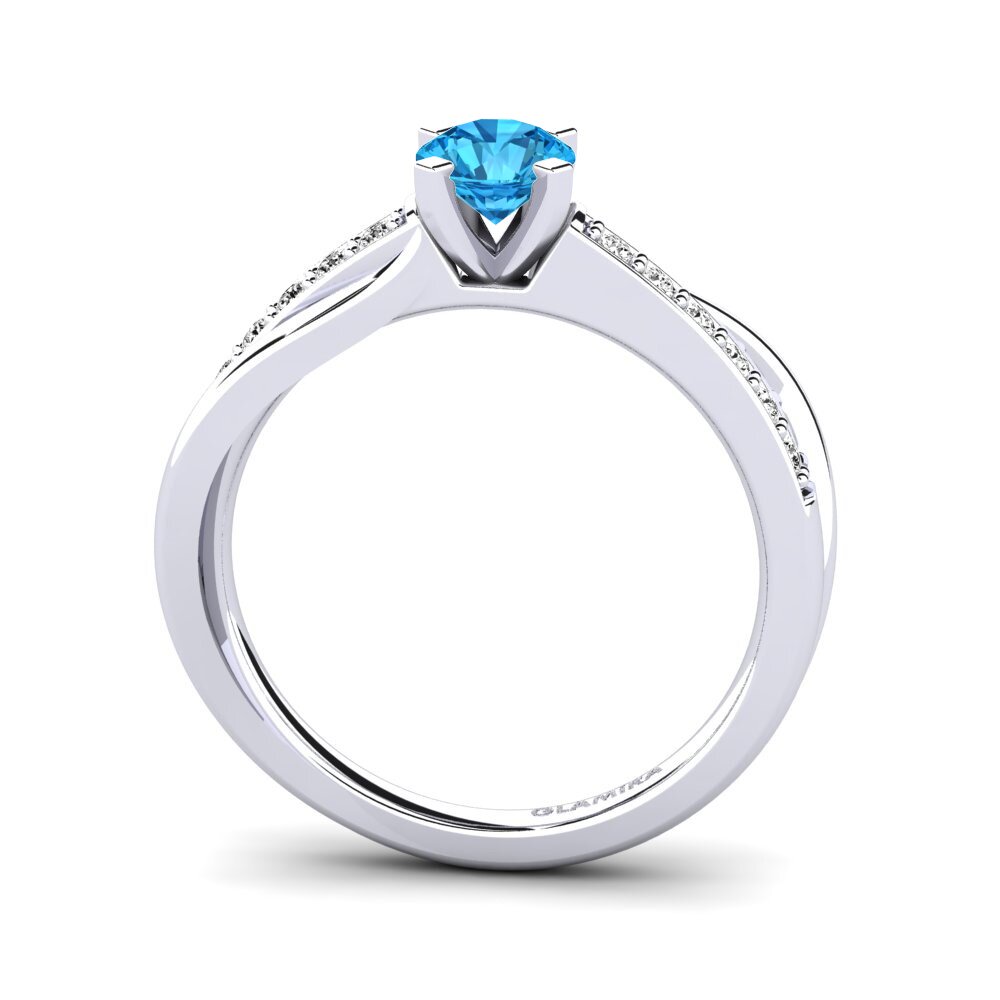 藍托帕石 訂婚戒指 Viviette