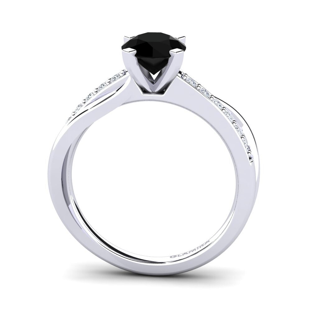 Black Onyx Engagement Ring Viviette 1.0 crt