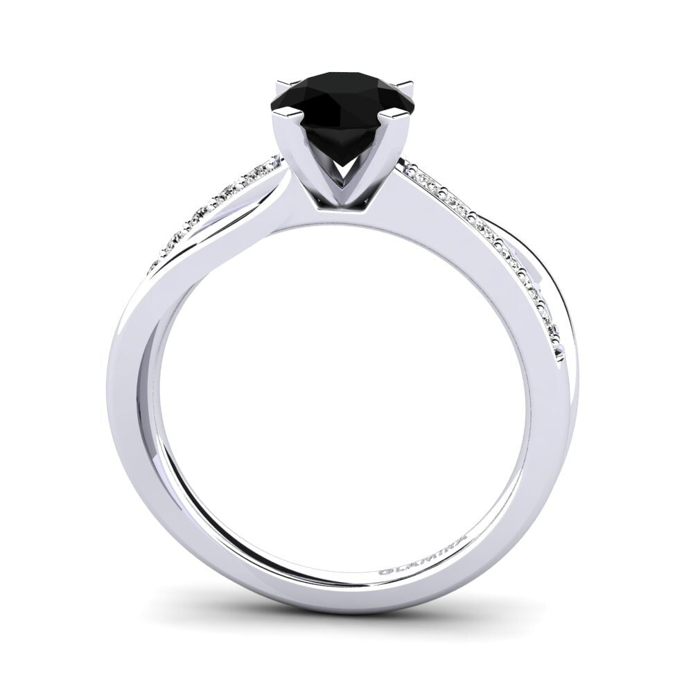 Black Onyx Engagement Ring Viviette 1.0 crt