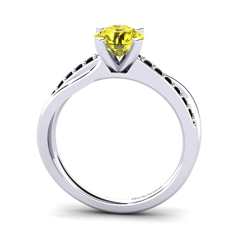 Yellow Diamond Engagement Ring Viviette 1.0 crt