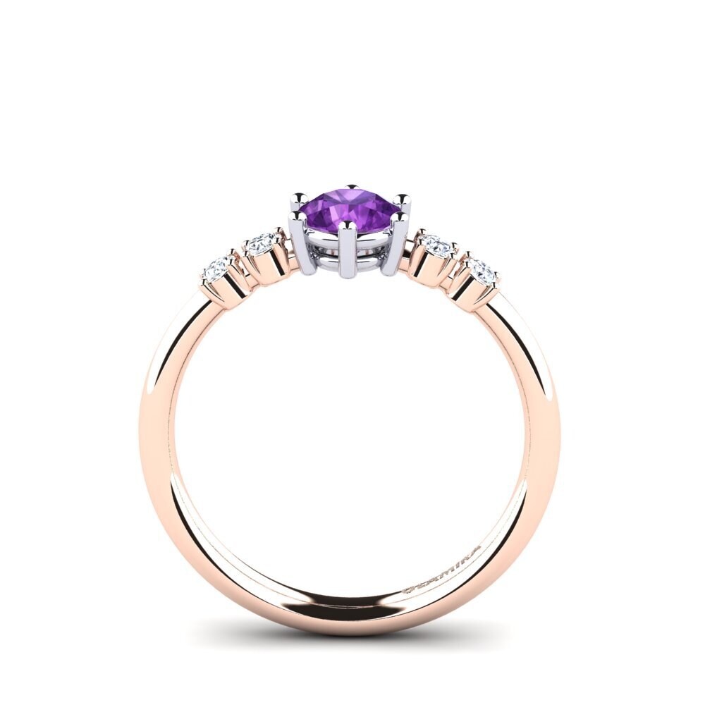 14ct Rose / White Gold Amethyst Engagement Ring Zanessa