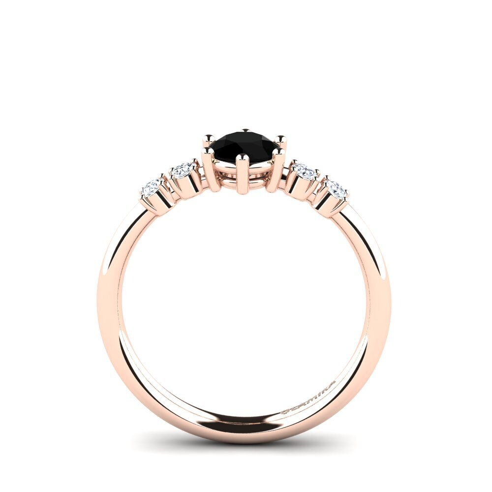 14ct Rose Gold Black Onyx Engagement Ring Zanessa