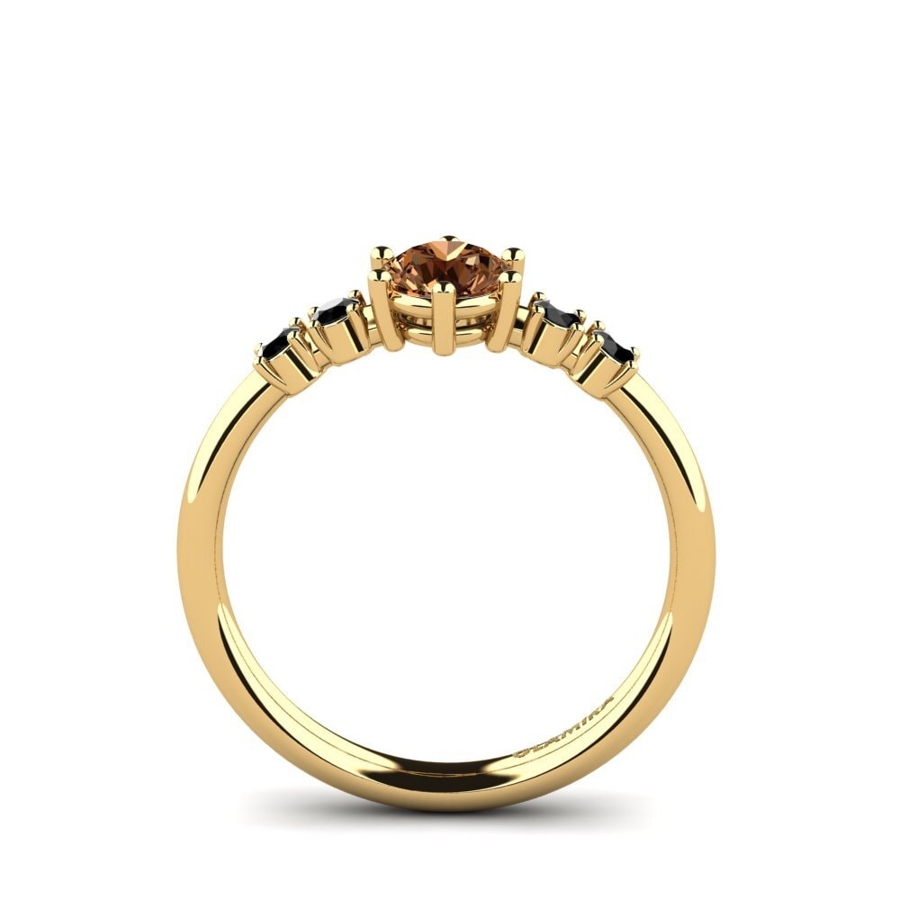14ct Yellow Gold Brown Diamond Engagement Ring Zanessa