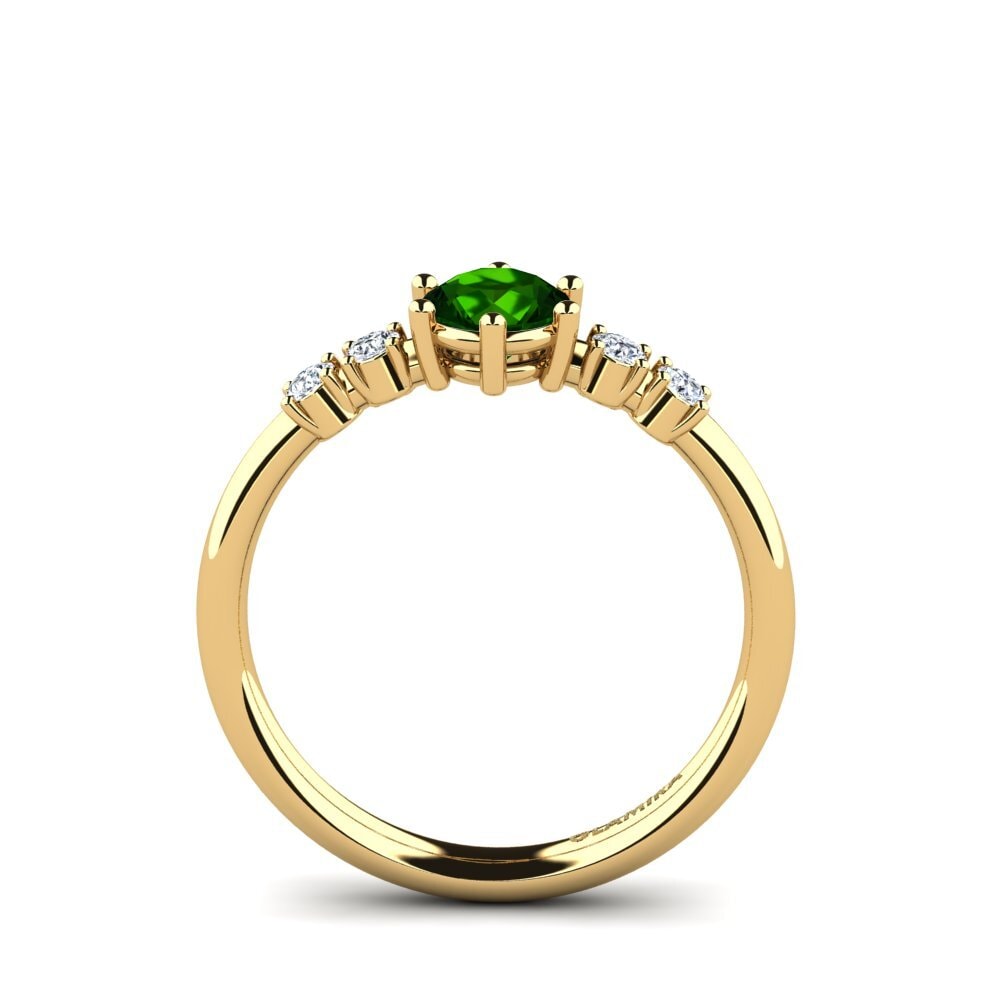 14ct Yellow Gold Green Tourmaline Engagement Ring Zanessa
