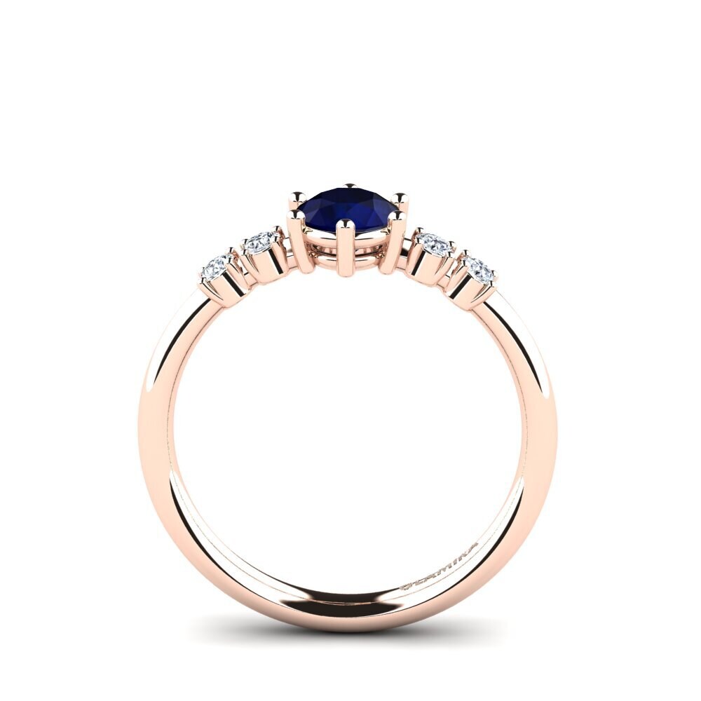14ct Rose Gold Sapphire Engagement Ring Zanessa