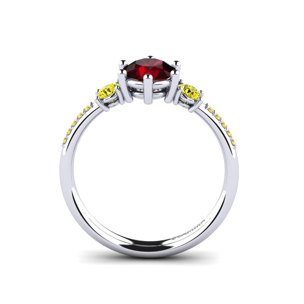 9ct White Gold Garnet Engagement Ring Zanyria