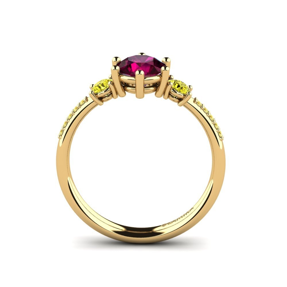 14ct Yellow Gold Rhodolite Garnet Engagement Ring Zanyria