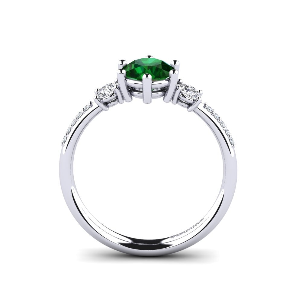 White Silver Tsavorite Engagement Ring Zanyria