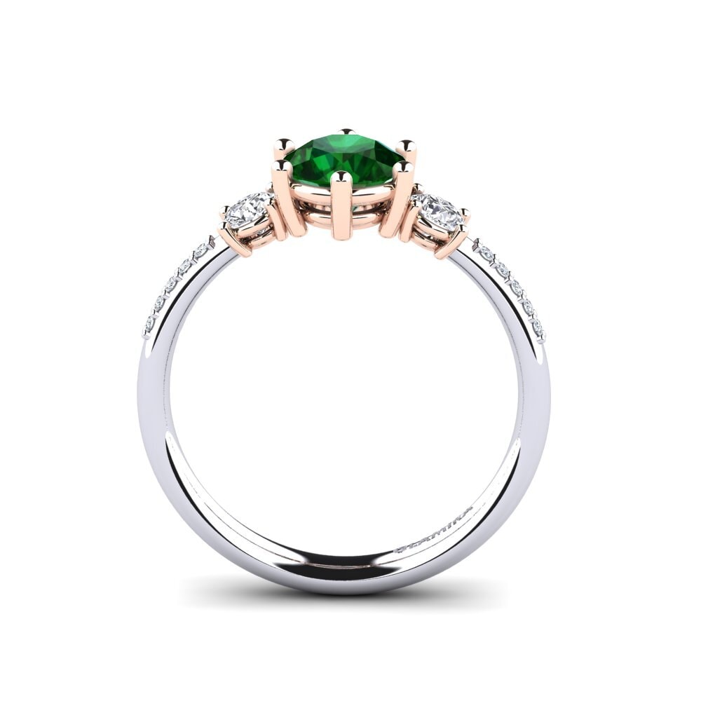14ct White & Rose Gold Tsavorite Engagement Ring Zanyria