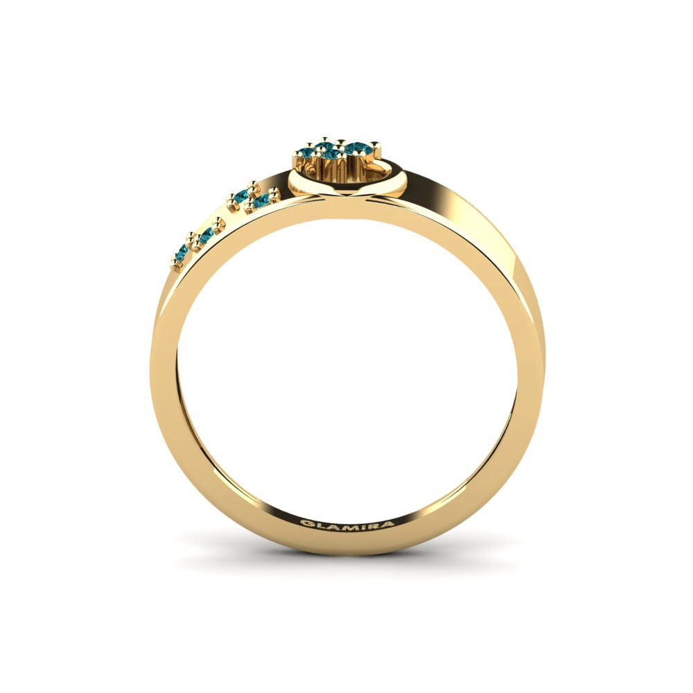 Diamante Azul Anel Dolow