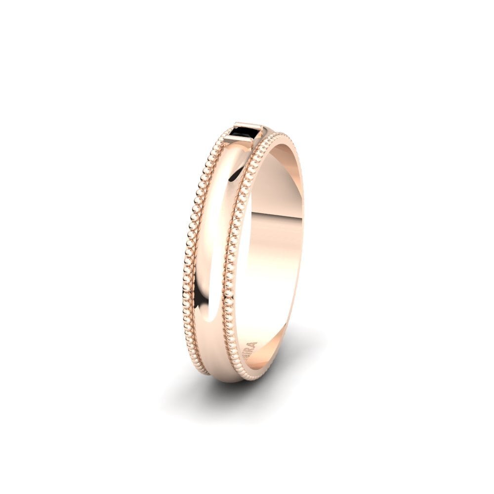 14ct Rose Gold Black Onyx Women's Wedding Ring Arnoldville