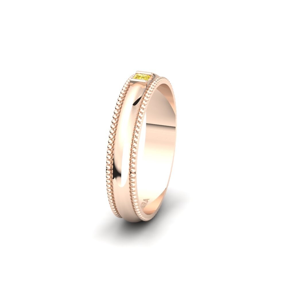 14ct Rose Gold Yellow Sapphire Women's Wedding Ring Arnoldville