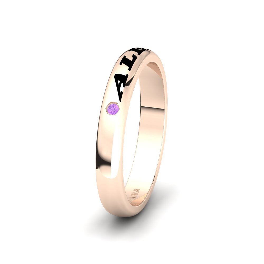 14ct Rose Gold Amethyst Women's Wedding Ring Ayrelle