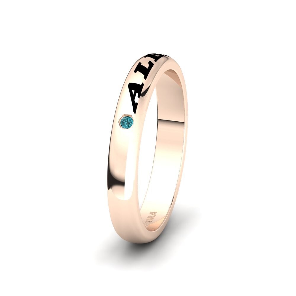 14ct Rose Gold Blue Diamond Women's Wedding Ring Ayrelle