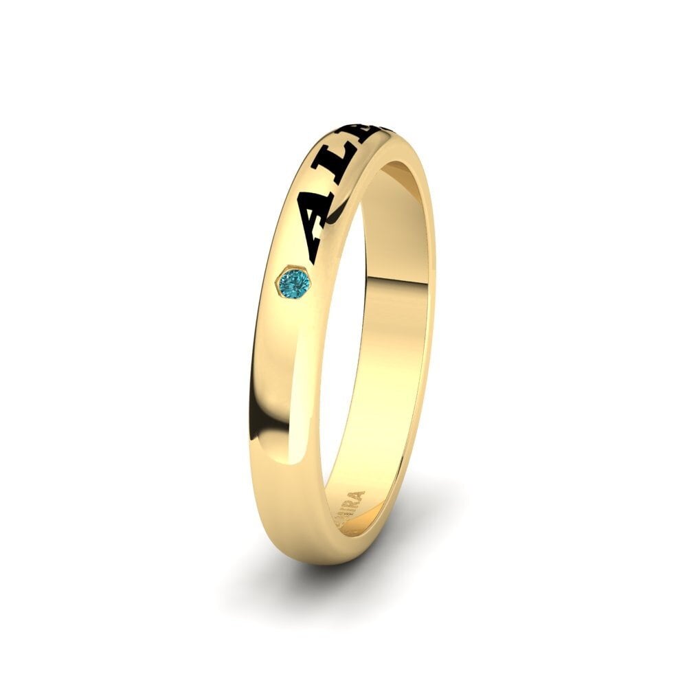 14ct Yellow Gold Blue Diamond Women's Wedding Ring Ayrelle