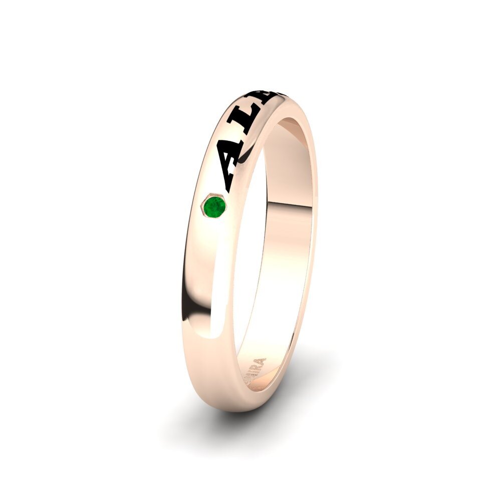 14ct Rose Gold Emerald Women's Wedding Ring Ayrelle