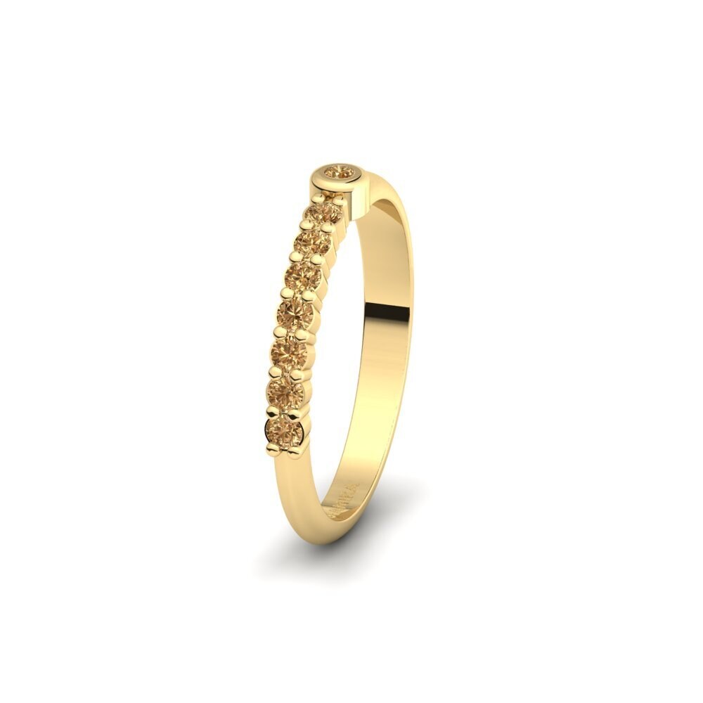 14ct Yellow Gold Brown Diamond Women's Wedding Ring Belonging