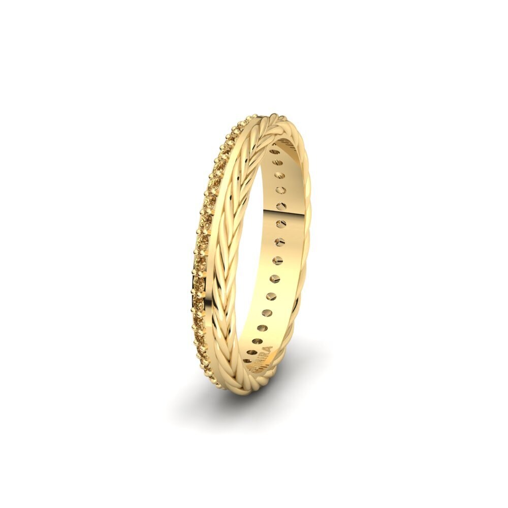 9ct Yellow Gold Brown Diamond Women's Wedding Ring Folkston