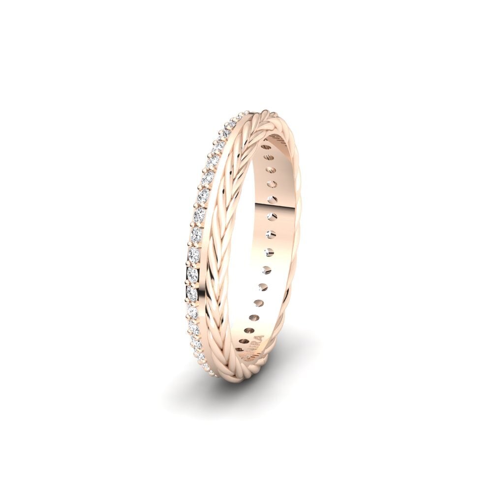 Or rose 585 Saphir Blanc Alliance pour femme Folkston