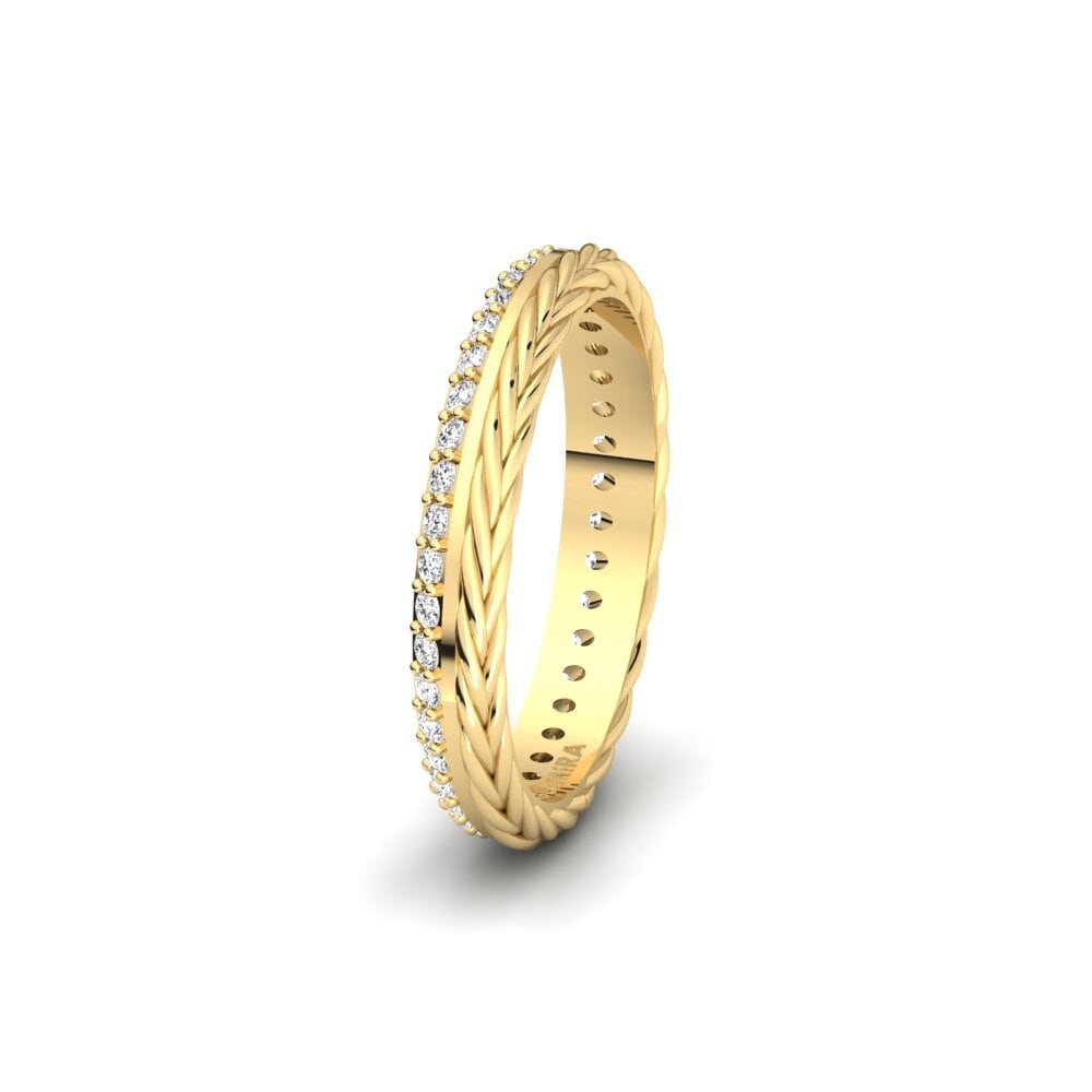 9ct Yellow Gold White sapphire Women's Wedding Ring Folkston