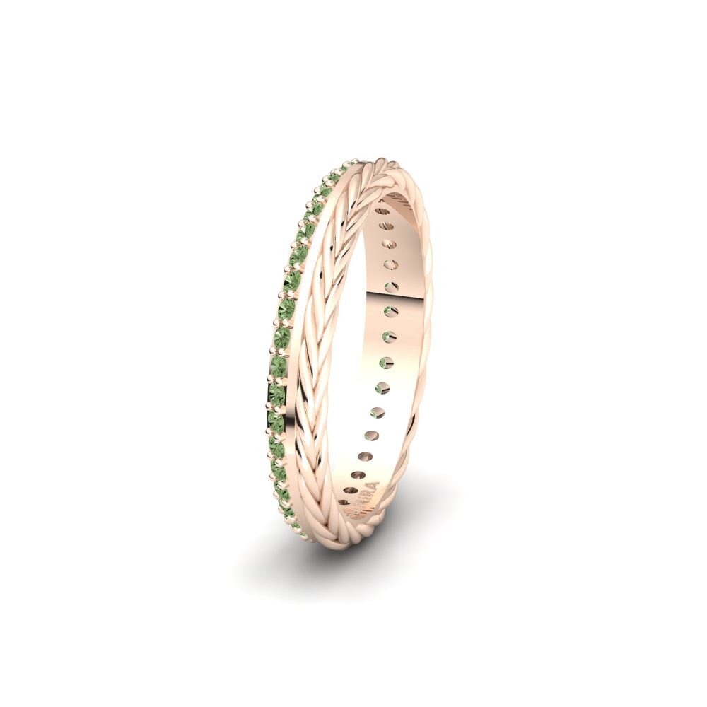 Or rose 585 Diamant Vert Alliance pour femme Folkston