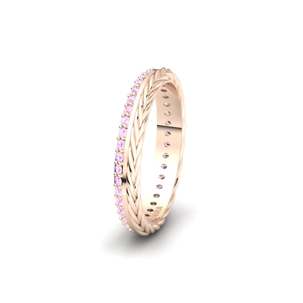 14ct Rose Gold Pink Sapphire Women's Wedding Ring Folkston