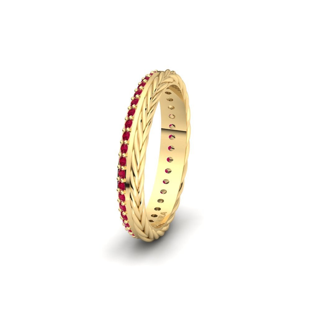 9ct Yellow Gold Ruby Women's Wedding Ring Folkston