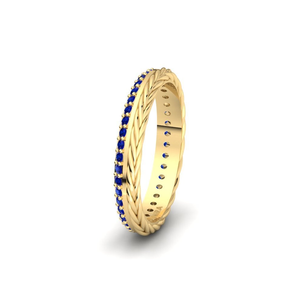 9ct Yellow Gold Sapphire Women's Wedding Ring Folkston