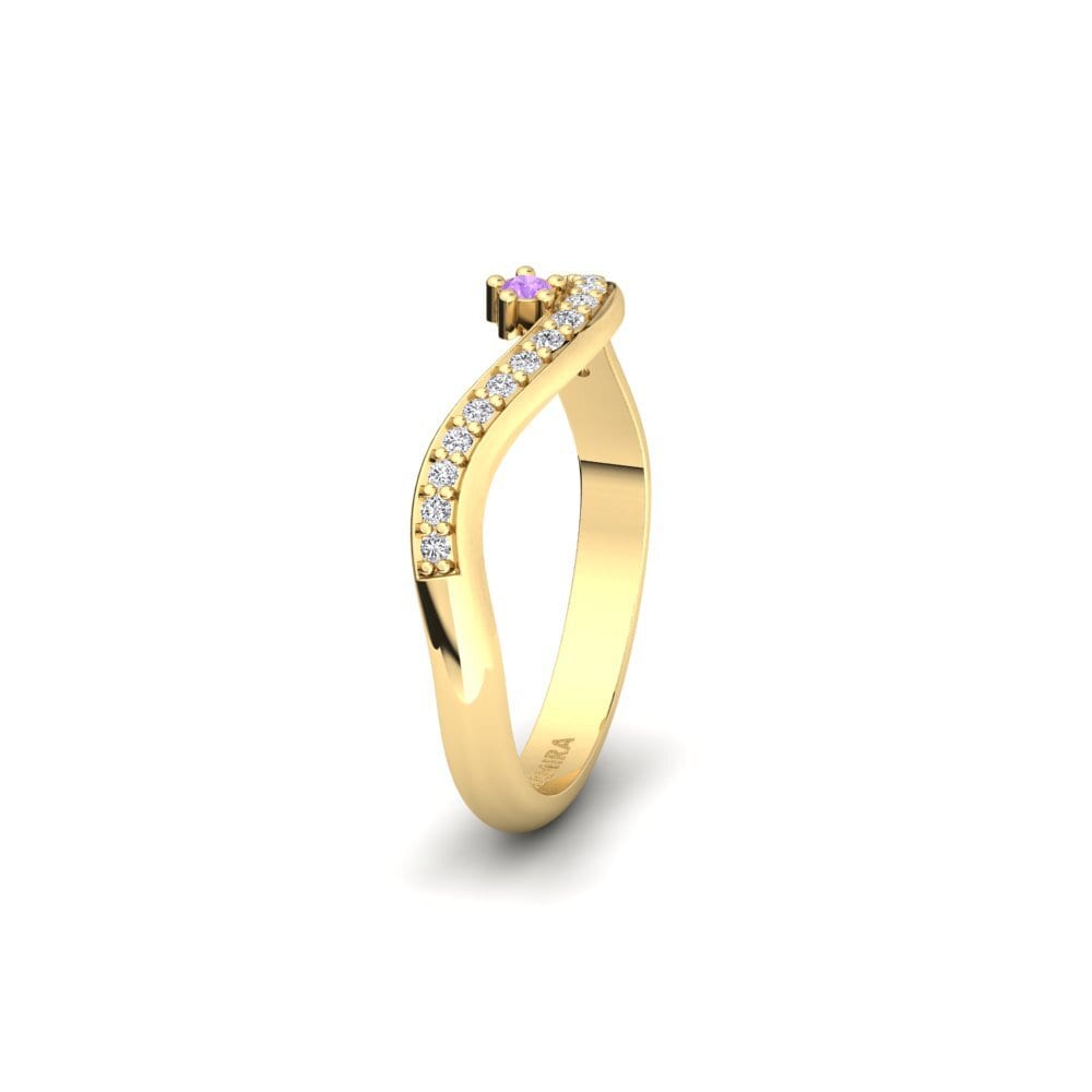 14ct Yellow Gold Amethyst Women's Wedding Ring Inheritance