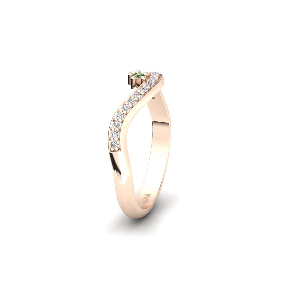 Or rose 585 Diamant Vert Alliance pour femme Inheritance