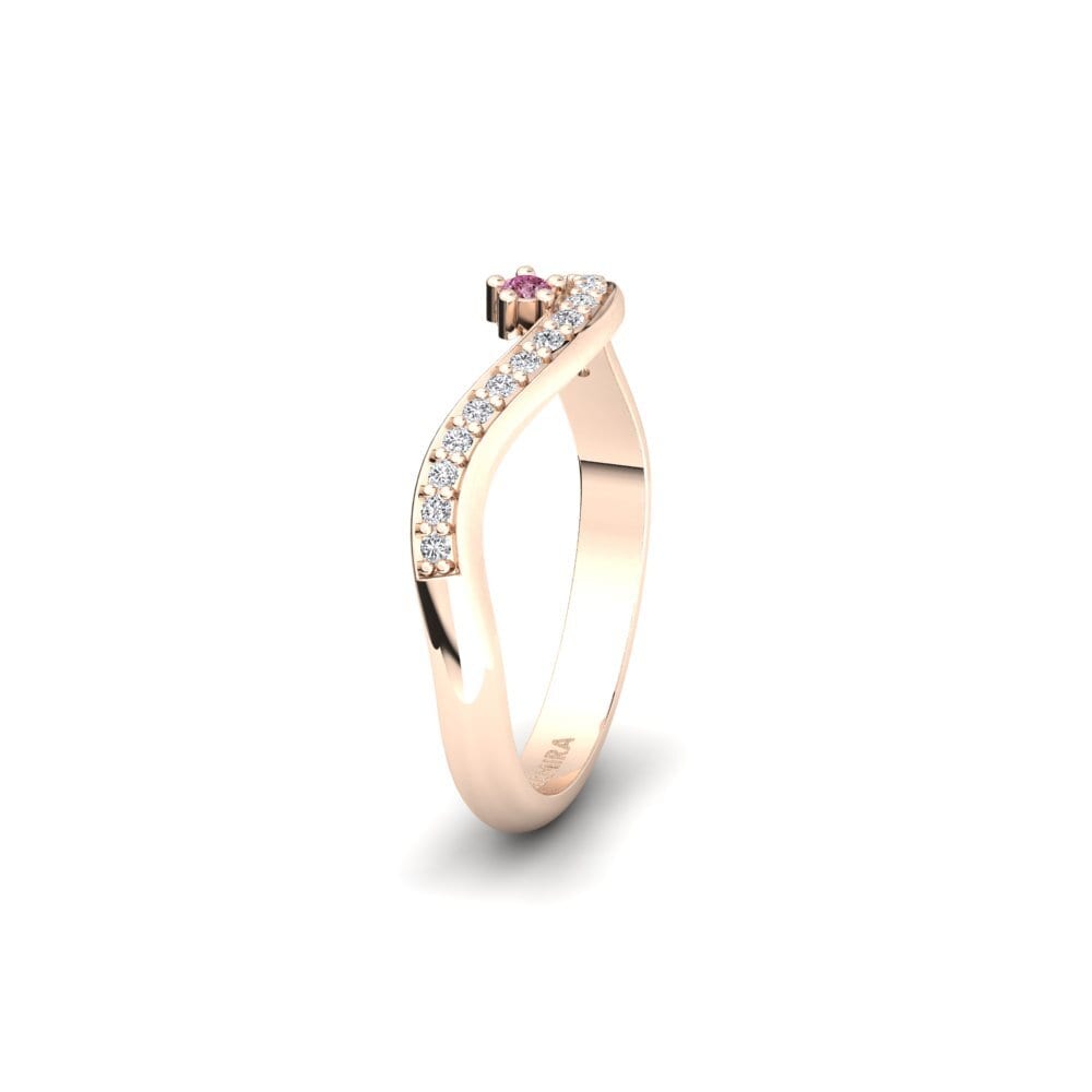 Or rose 585 Grenat de Rhodolite Alliance pour femme Inheritance