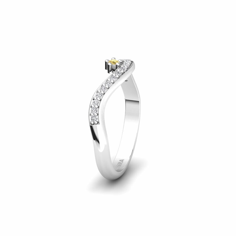 Or Blanc 14k Diamant Jaune Alliance pour femme Inheritance