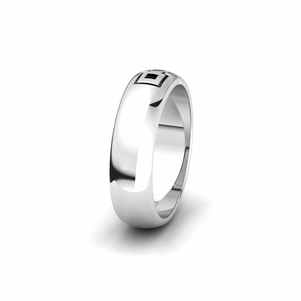 Or Blanc 14k Saphir noir Alliance pour femme Irises