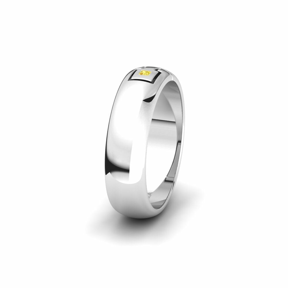 Or Blanc 14k Saphir Jaune Alliance pour femme Irises