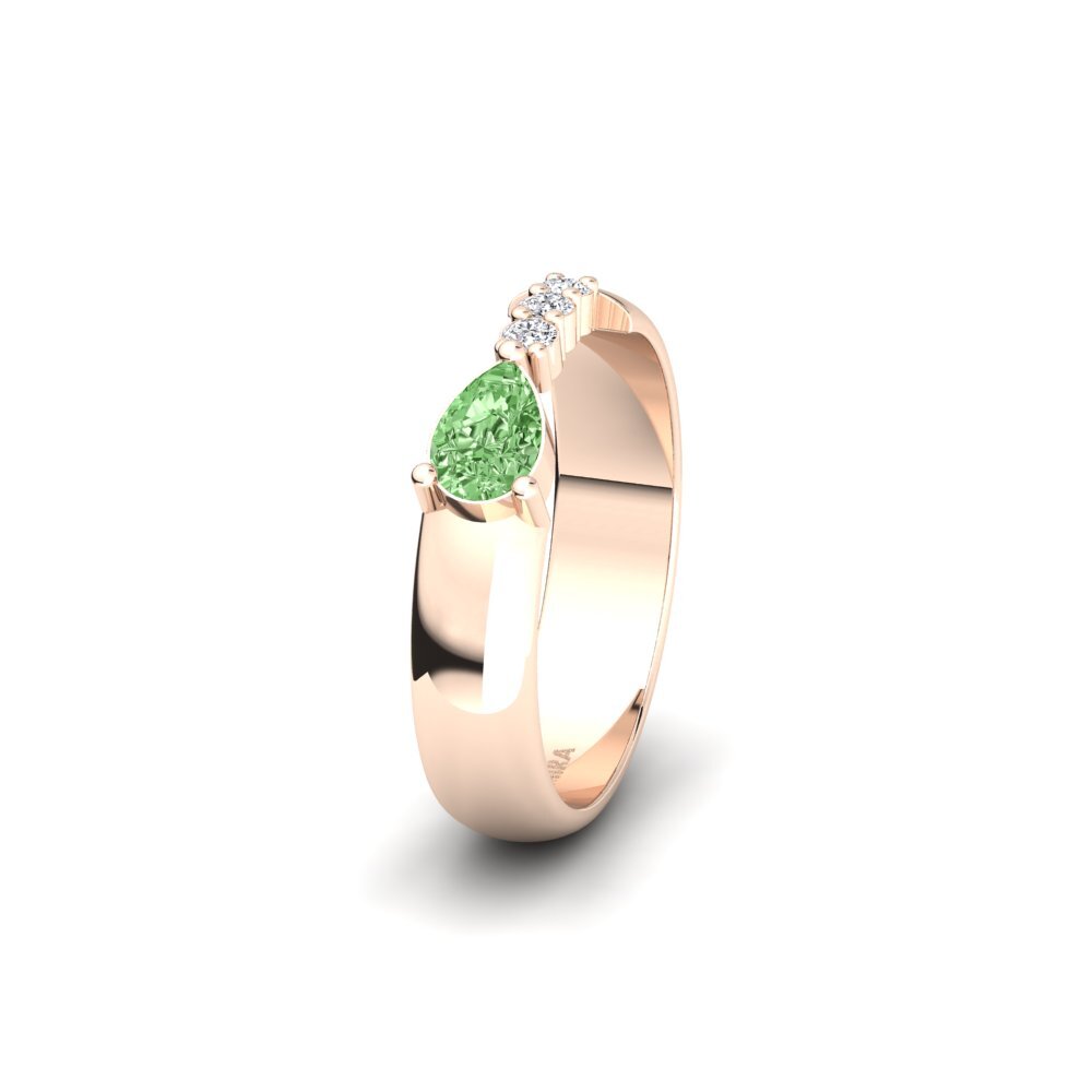 Or rose 585 Diamant Vert Alliance pour femme Landschap