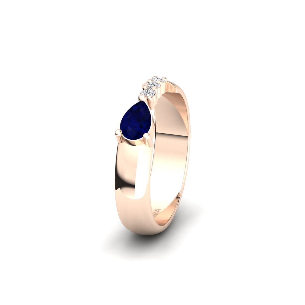 Or rose 585 Saphir Alliance pour femme Landschap