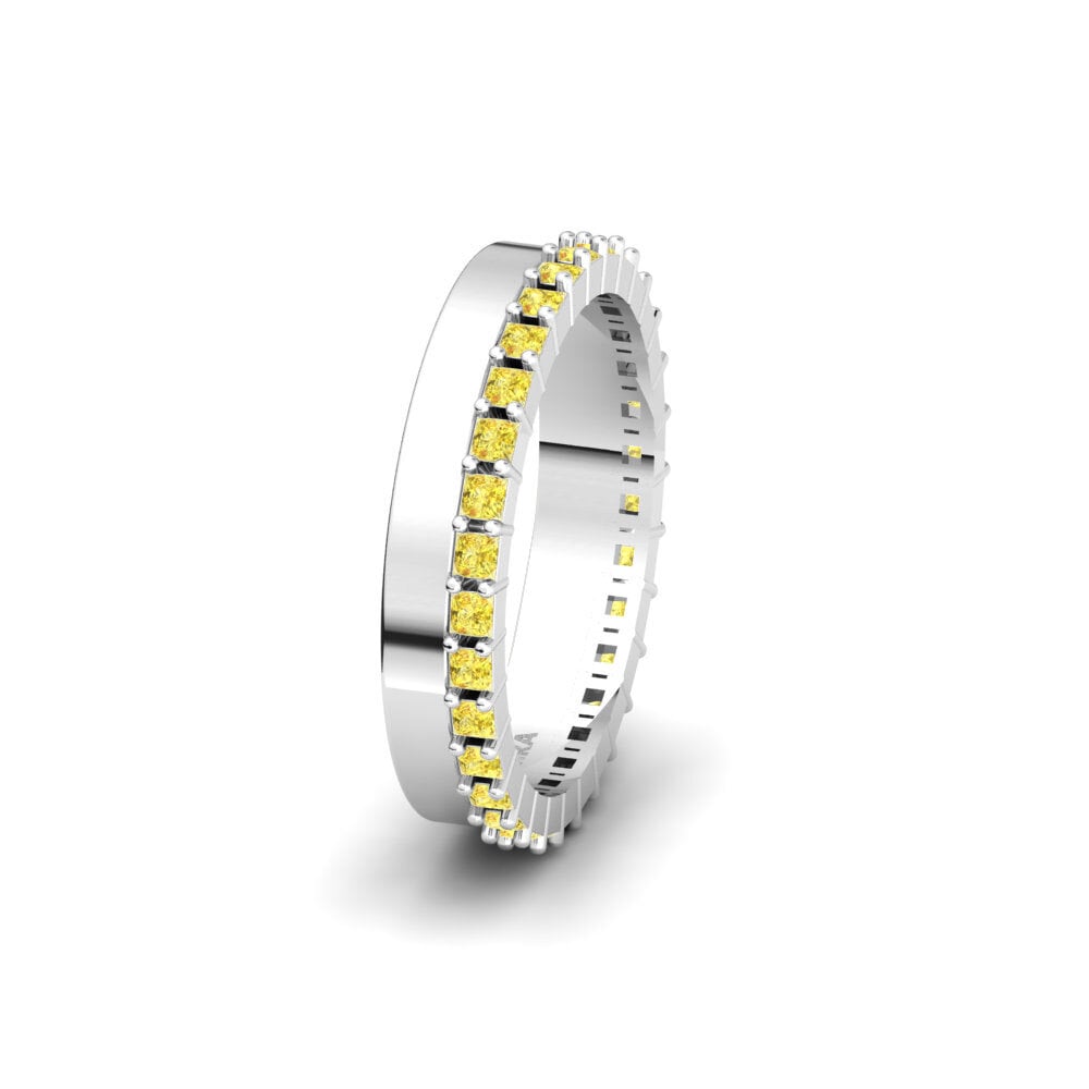 Or Blanc 14k Saphir Jaune Alliance pour femme Medway