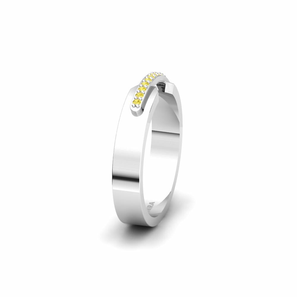 Or Blanc 14k Saphir Jaune Alliance pour femme Nyvessa