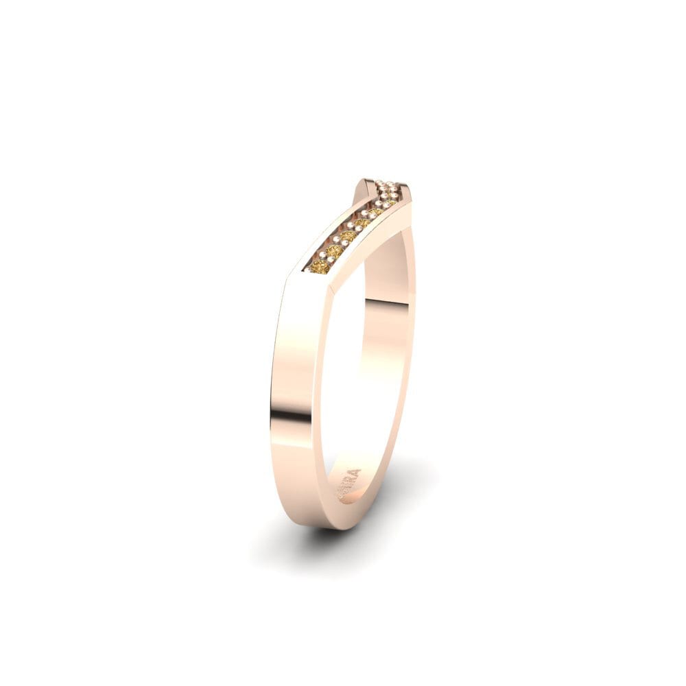 14ct Rose Gold Brown Diamond Women's Wedding Ring Seralya