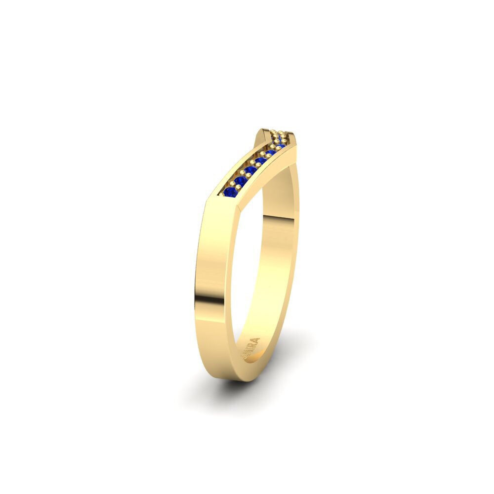 14ct Yellow Gold Sapphire Women's Wedding Ring Seralya