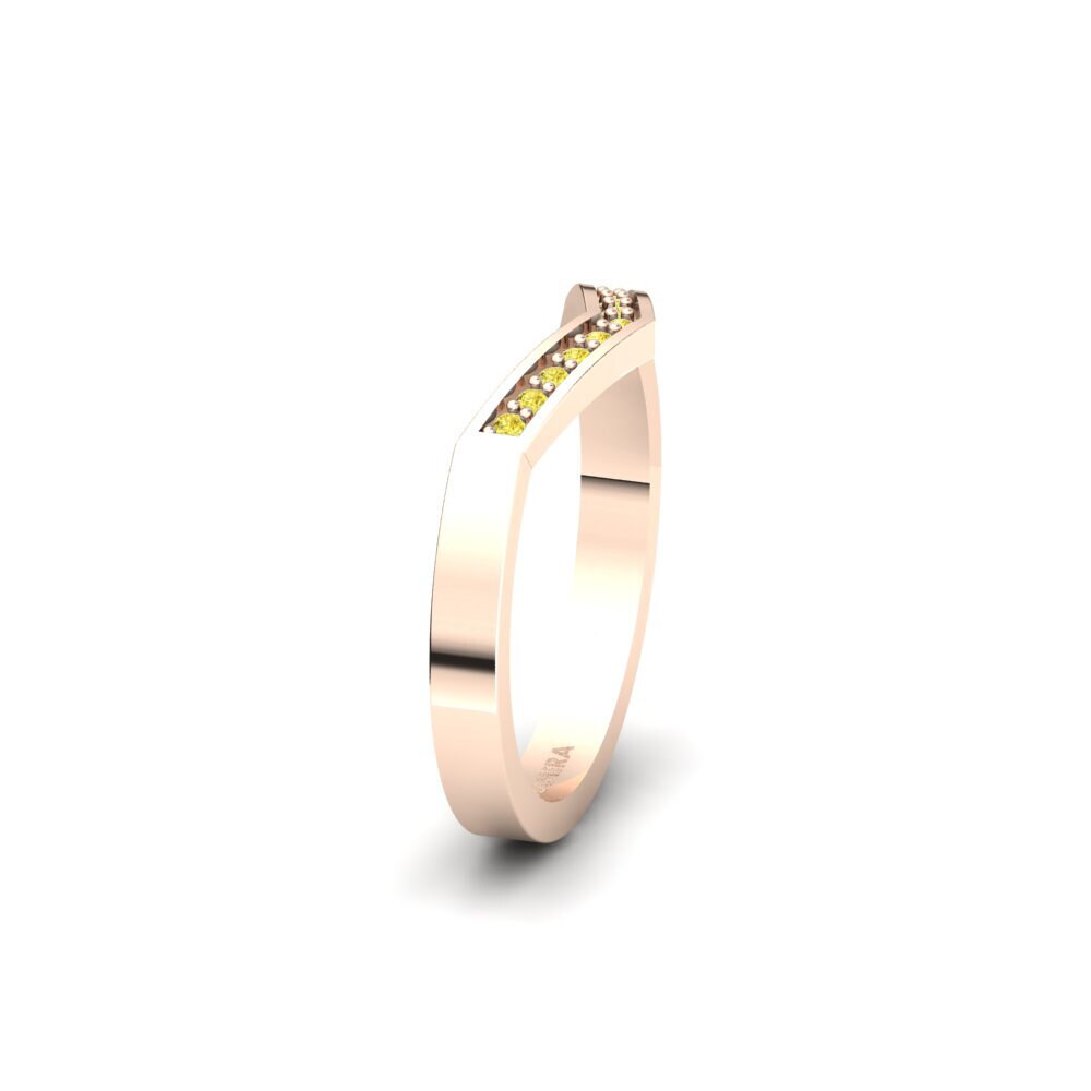 14ct Rose Gold Yellow Sapphire Women's Wedding Ring Seralya