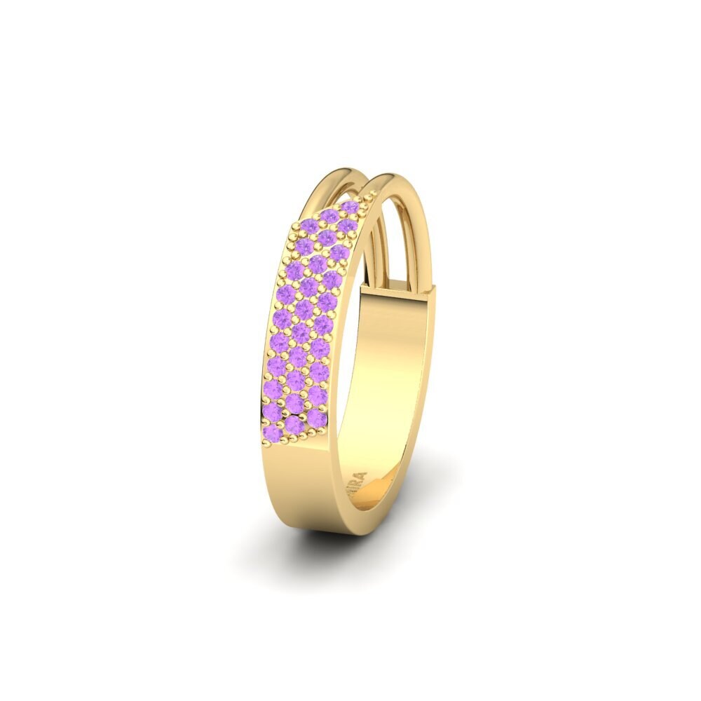 14ct Yellow Gold Amethyst Women's Wedding Ring Urmera